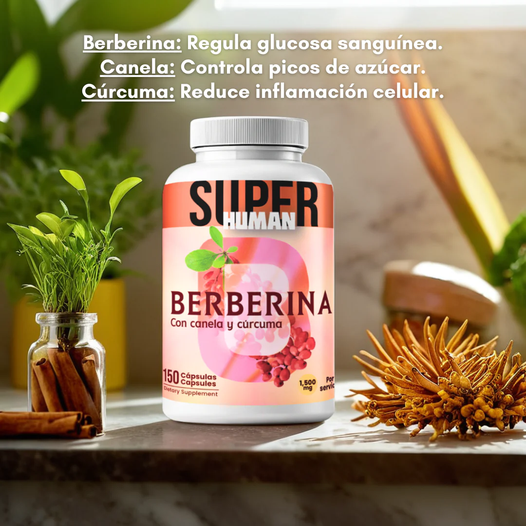 Berberina Super Human | Control de Azúcar, Pérdida de Grasa y Energía Metabólica NATURAL